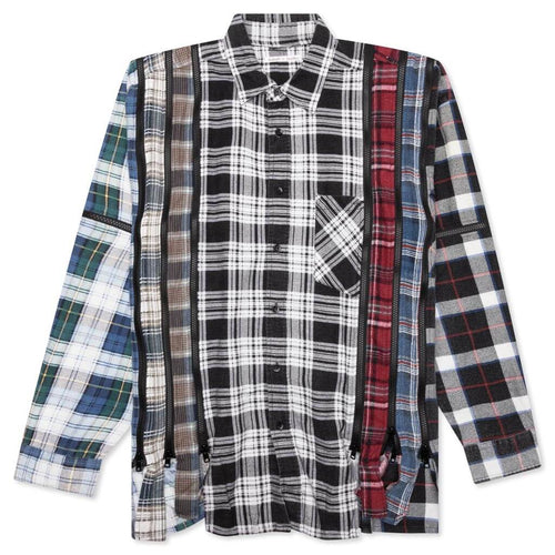 Flannel Shirt 7 Cuts Zipped Wide Shirt Assorted