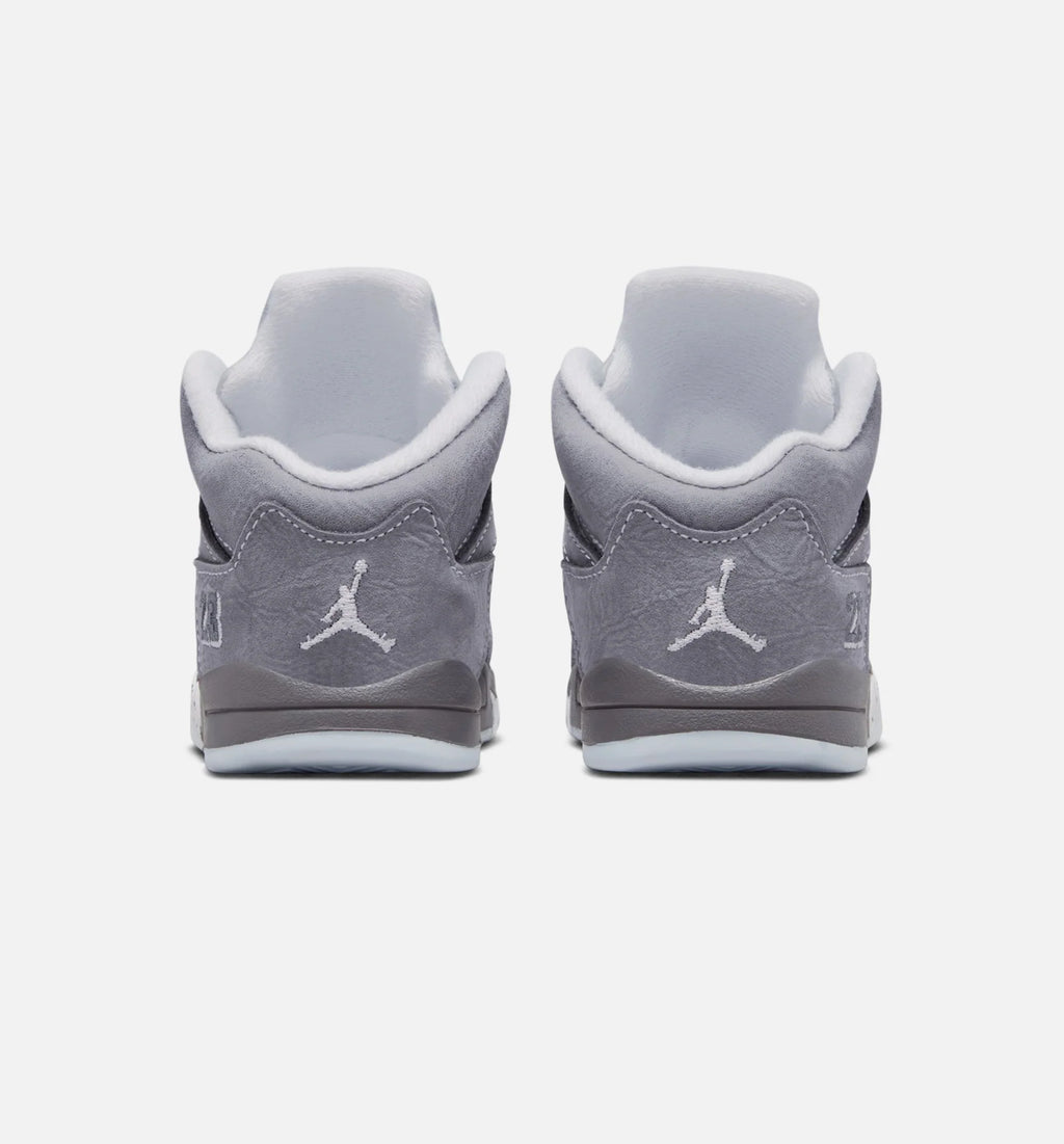 Air Jordan 5 Retro Wolf Grey Infant Toddler Lifestyle Shoe Light Graphite White Wolf Grey