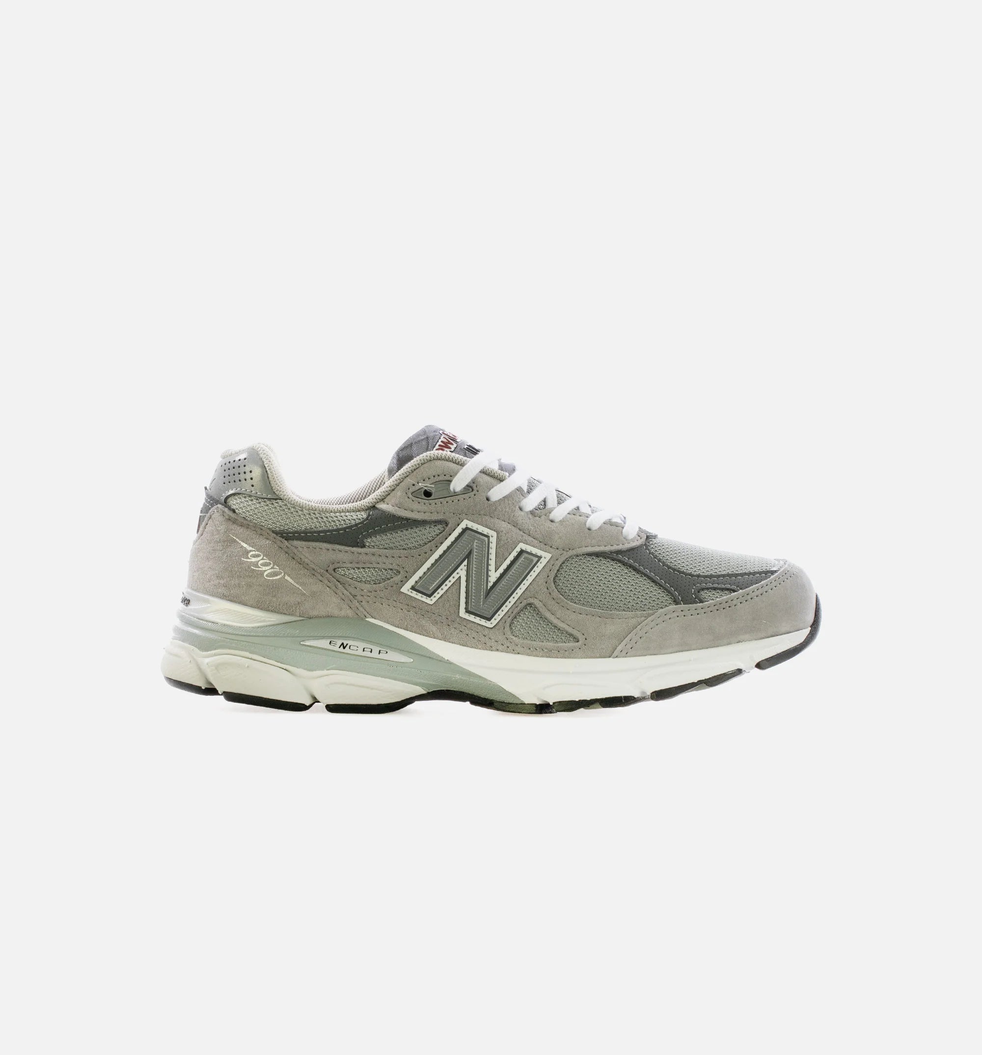 Made in USA 990v3 Mens Running Shoe Grey White