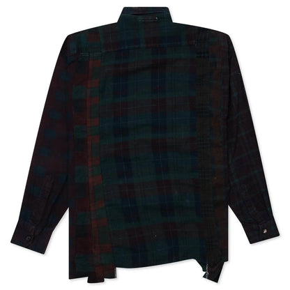 Flannel Shirt 7 Cuts Shirt Over Dye Green