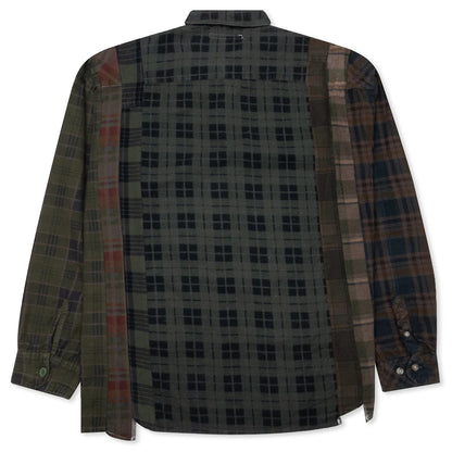 Over Dye 7 Cuts Shirt Brown