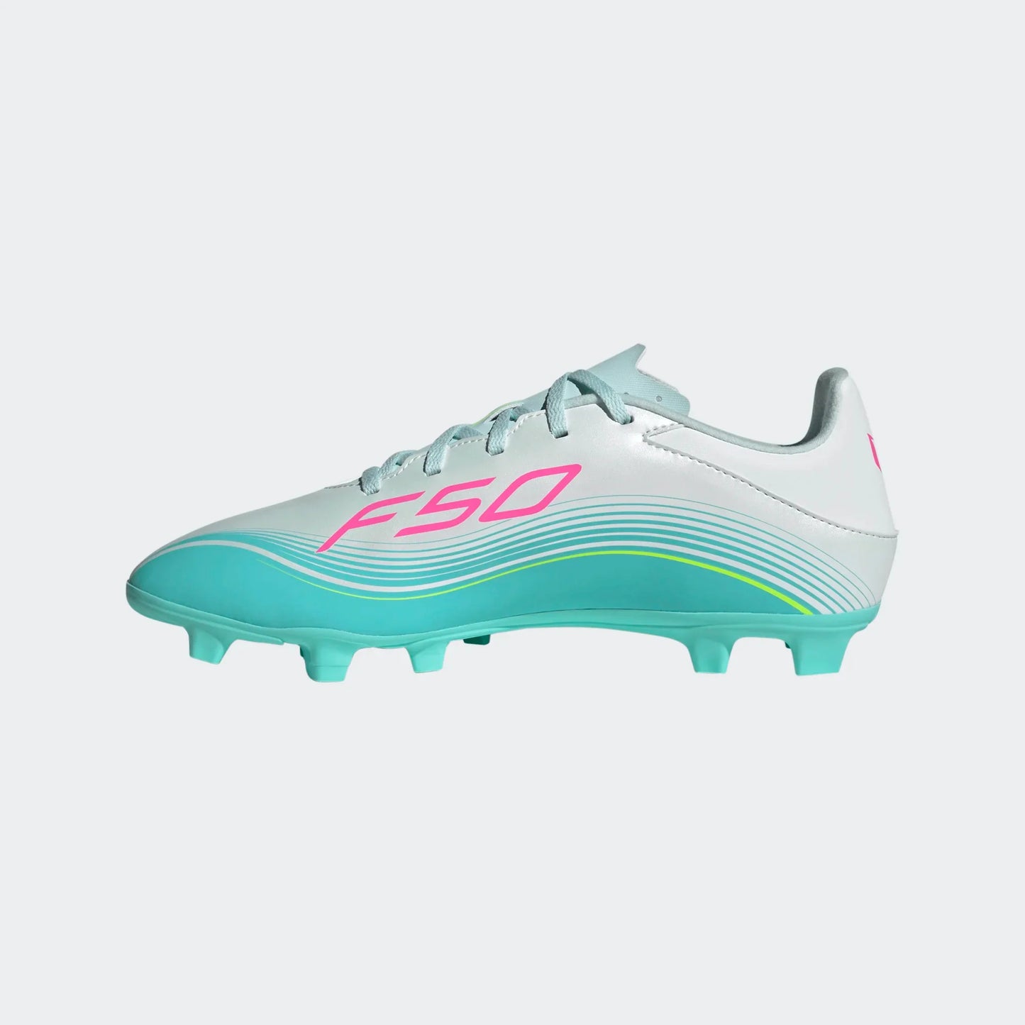adidas F50 Messi Club FG MG Firm Ground Multi Ground Mens Soccer Cleats White Pink Aqua