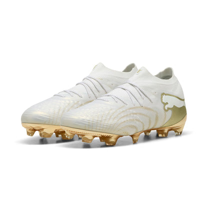 PUMA Future 9 Ultimate FG Firm Ground Mens Soccer Cleats White Gold Black