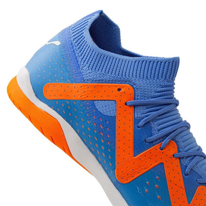 PUMA Future Match IT Indoor Soccer Shoes Blue Glimmer White Ultra Orange