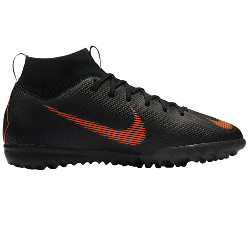 Nike JR Superflyx 6 Academy TF Turf Soccer Cleats Black Orange White
