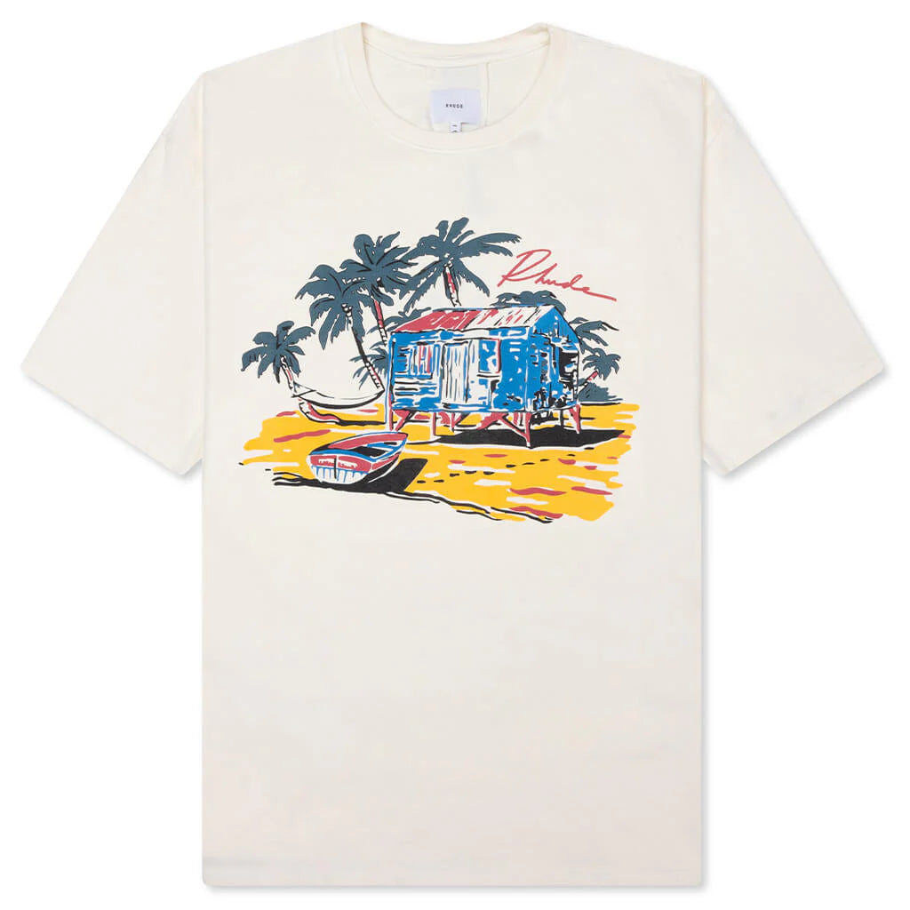 Rhude Beach Side Tee Vintage White