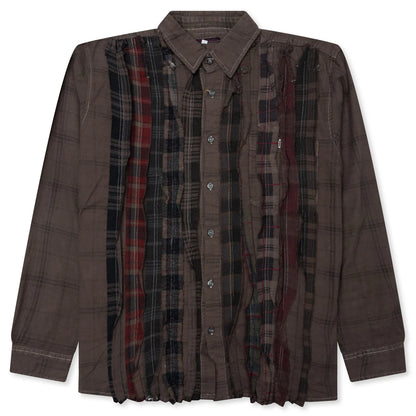 Over Dyed Ribbon Shirt Brown