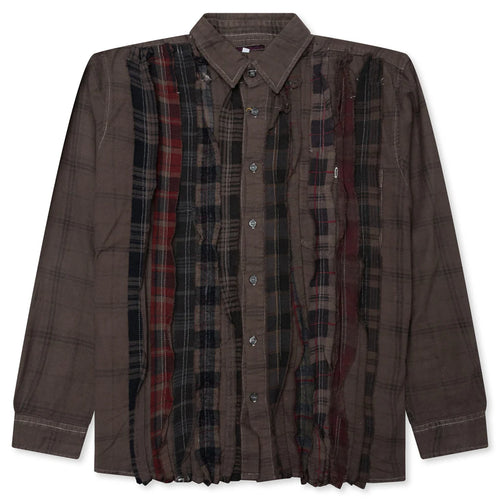 Over Dyed Ribbon Shirt Brown