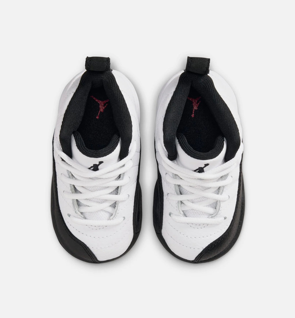 Air Jordan 12 Retro Taxi Infant Toddler Lifestyle Shoe White Black Taxi