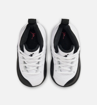 Air Jordan 12 Retro Taxi Infant Toddler Lifestyle Shoe White Black Taxi