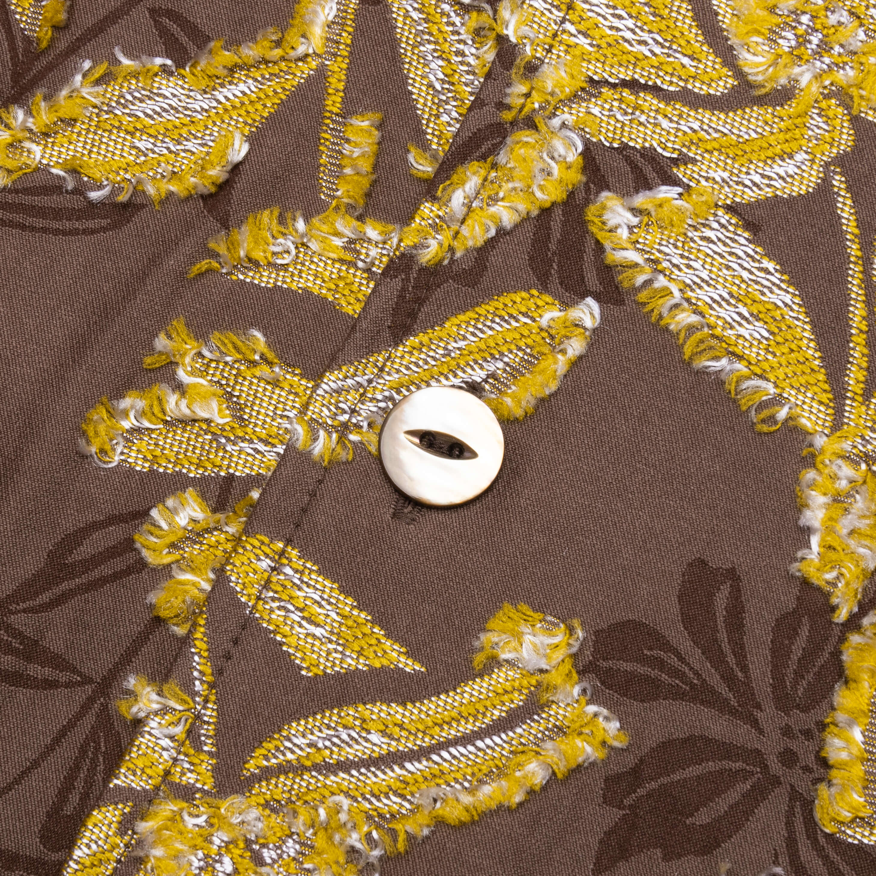 Flower Cut Cabana Shirt Brown