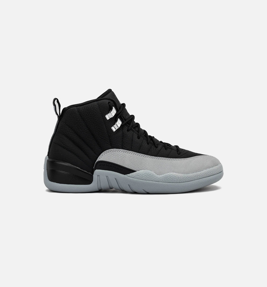 Air Jordan 12 Retro Black And Wolf Grey Mens Lifestyle Shoe Black Wolf Grey White