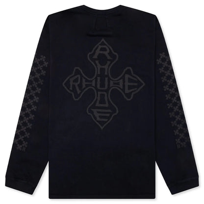 Rhude Cross Logo L S Tee Vintage Black