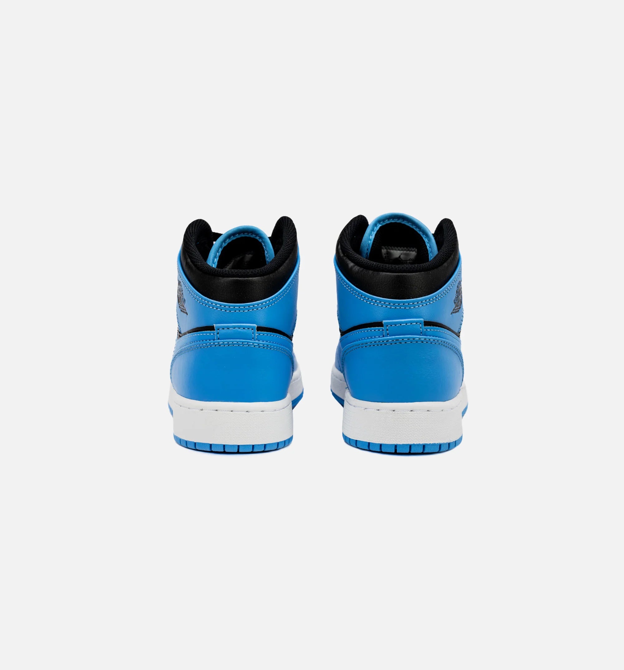 Air Jordan 1 Retro Mid University Blue Grade School Lifestyle Shoe Black Blue