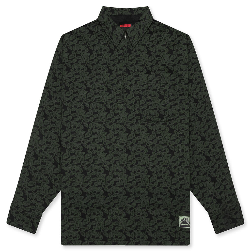 Leaf Half Zip Shirt Olive