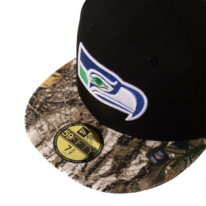 Seattle Seahawks New Era Black with a Real Tree Camo Bill