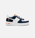 Air Force 1 LV8 Grade School Lifestyle Shoe Midnight Navy Safety Orange