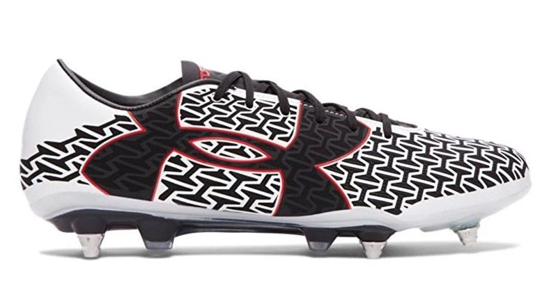 Under Armour Clutchfit Force 20 Hybrid FG Firm Ground Soccer Cleats White Black Red