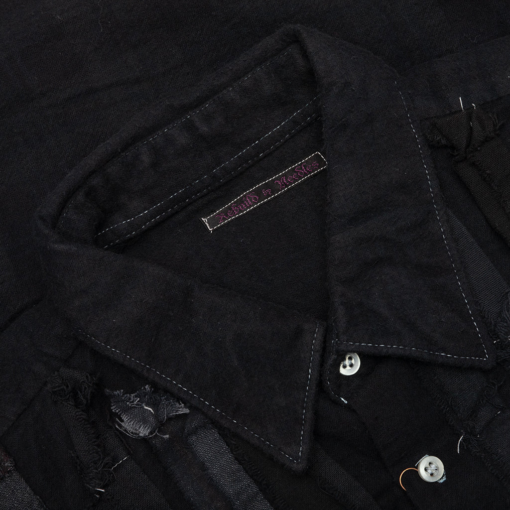 Over Dyed Ribbon Wide Shirt Black