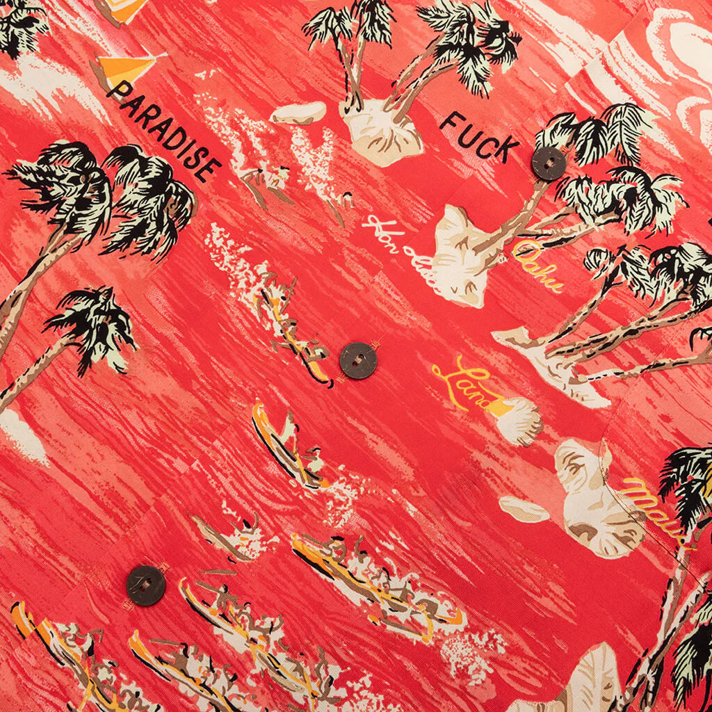 Hawaiian S S Shirt Type 1 Red