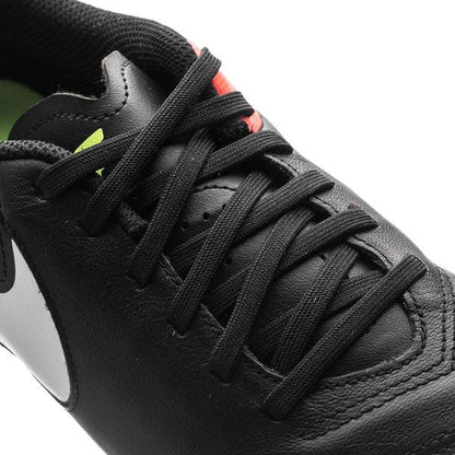 Nike Tiempo Genio II Leather FG Firm Groun Soccer Cleats Black White Orange