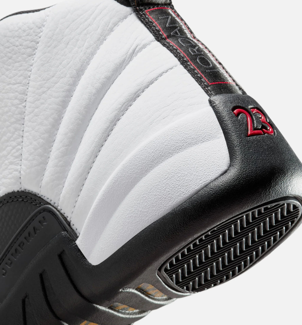 Air Jordan 12 Retro Taxi Mens Lifestyle Shoe White Black Taxi