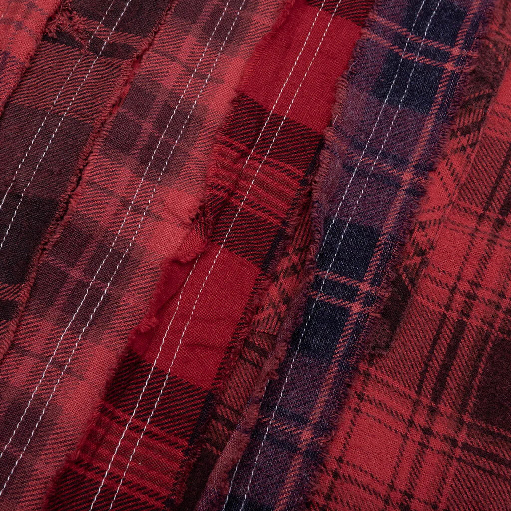 Ribbon Over Dye Flannel Shirt Red