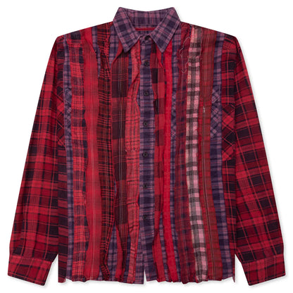 Over Dyed Ribbon Wide Shirt Red