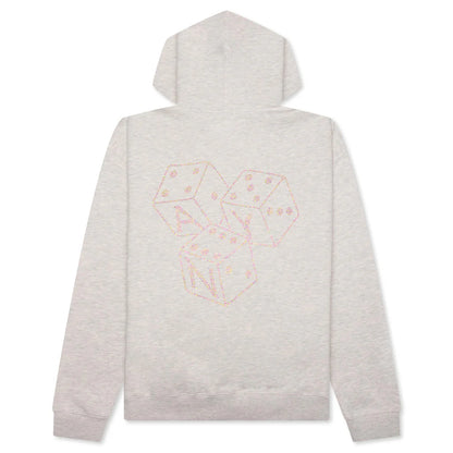 Dice Rhinestone Hoodie Heather Grey