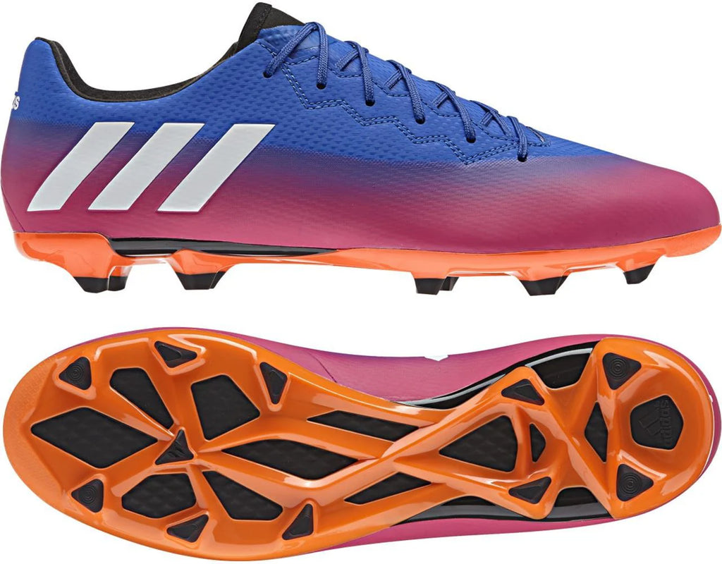 adidas Messi 163 FG AG Multi Ground Soccer Cleats Blue Blast White Solar Orange
