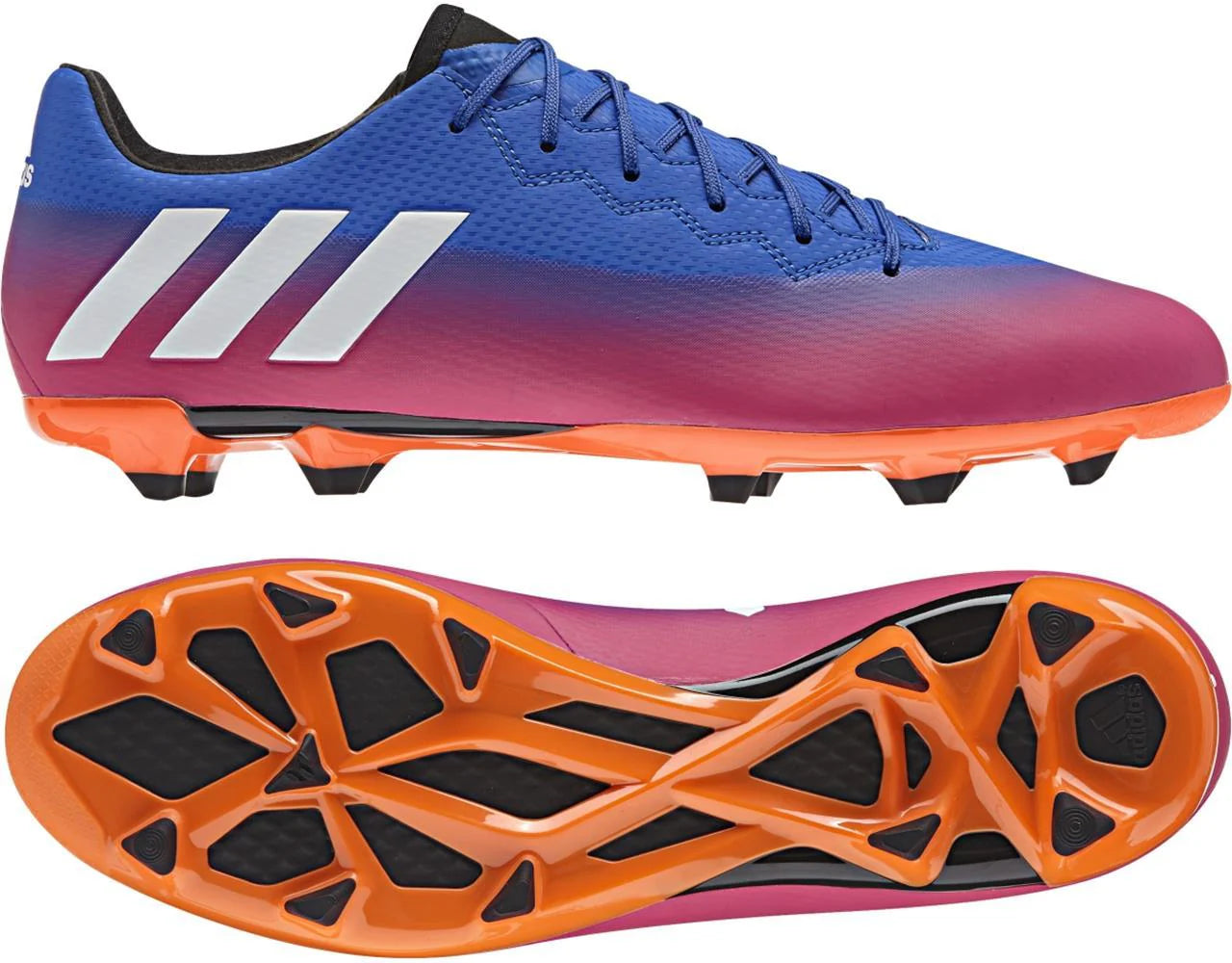 adidas Messi 163 FG AG Multi Ground Soccer Cleats Blue Blast White Solar Orange
