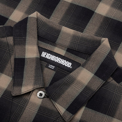 Half Hombre Check Shirt L S Beige