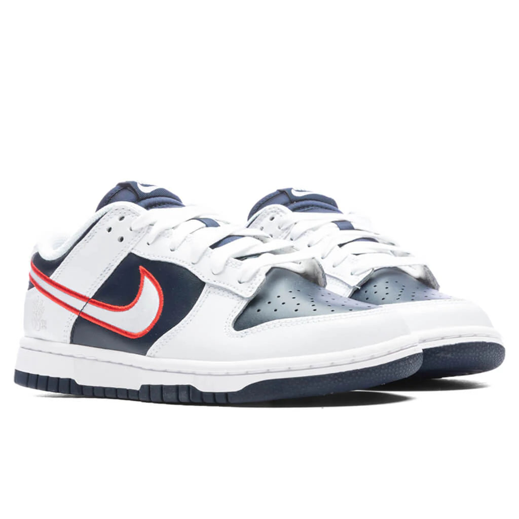 Womens Dunk Low Houston Comets Four Peat White University Red Obsidian