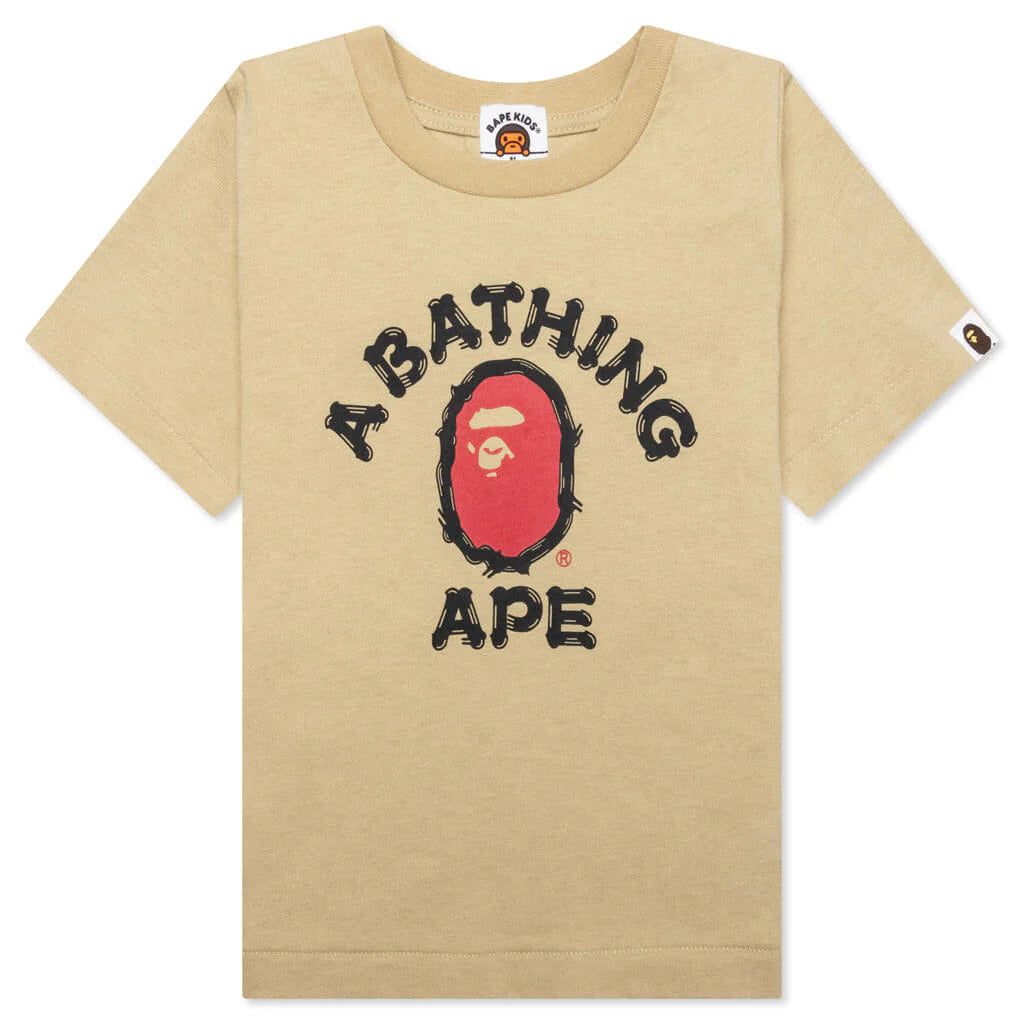 Kids Brush College Tee Beige