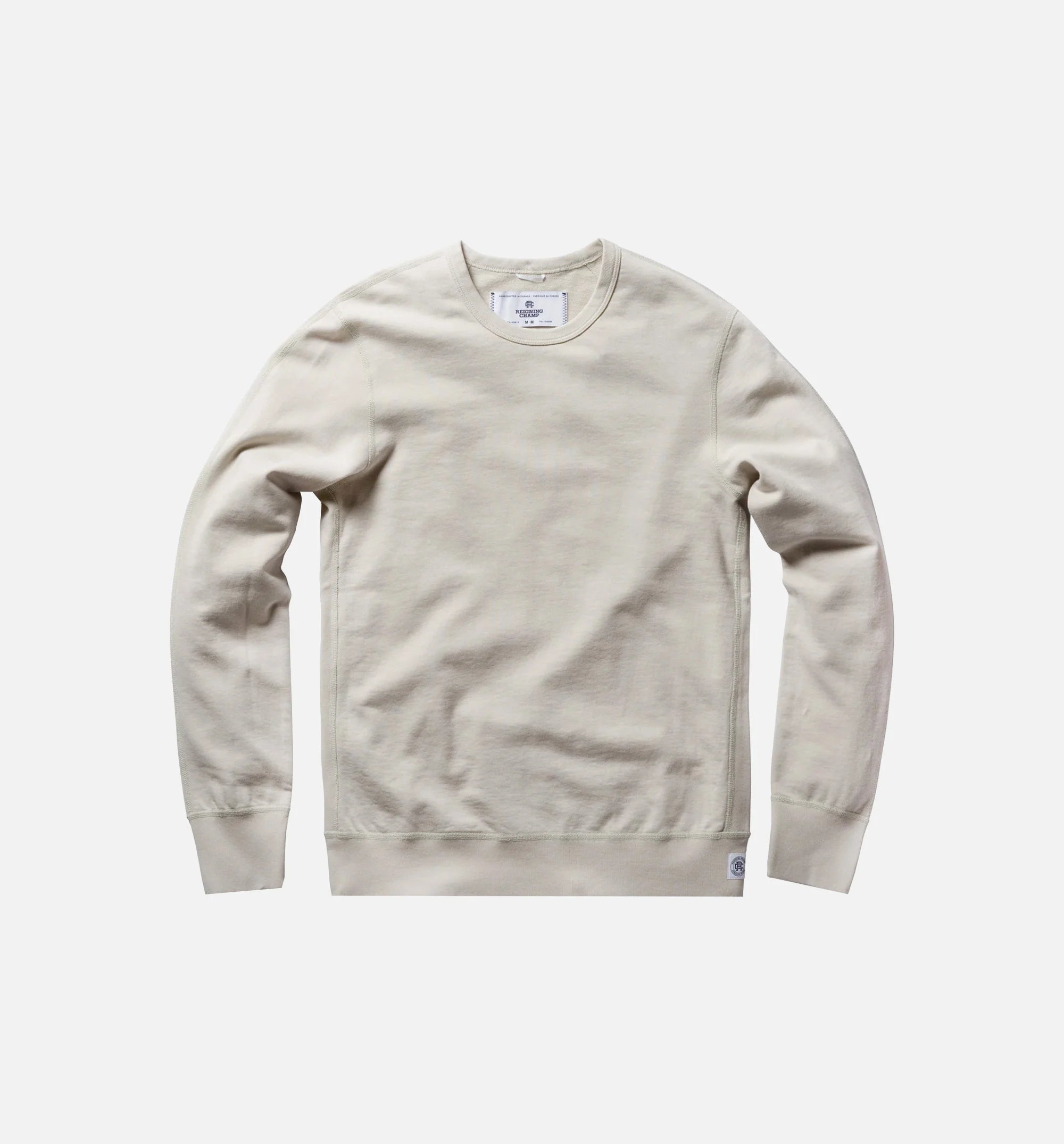 Reigning Champ Long Sleeve Terry Crew Sweater Mens Dust