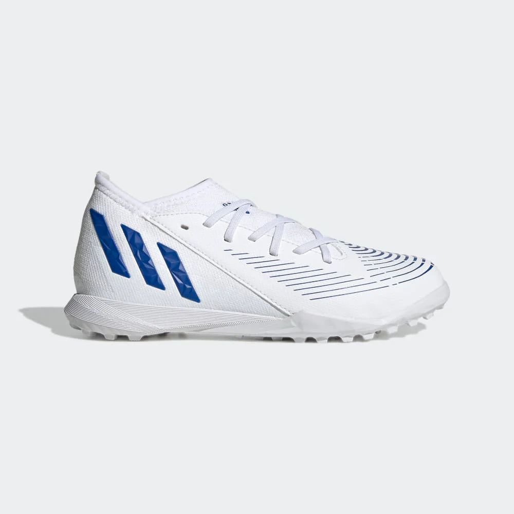 adidas Kids Predator Edge 3 TF J Turf Football Boots White Blue