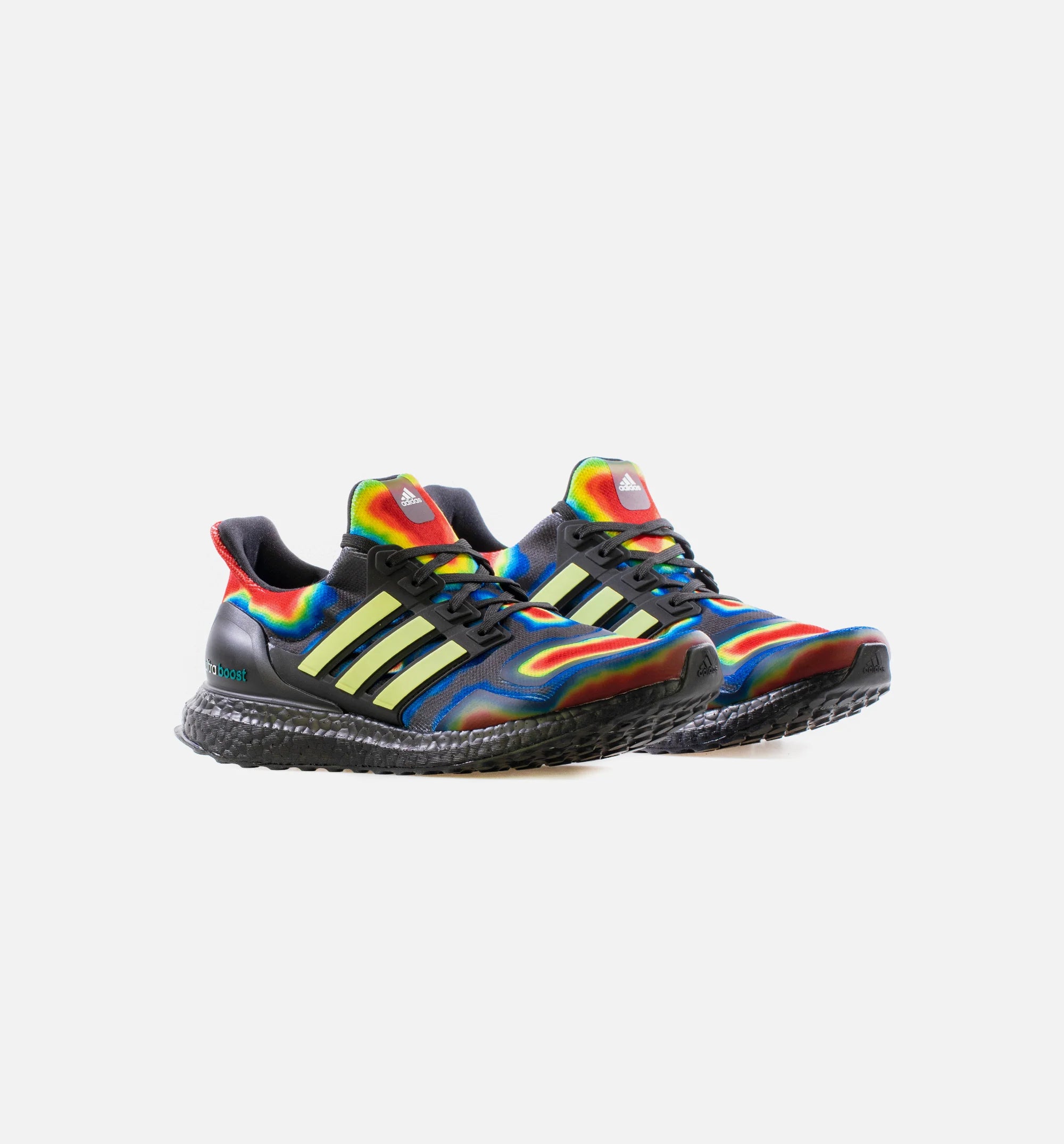 Ultra Boost Heat Map Mens Running Shoe Core Black Yellow Tint EQT Green