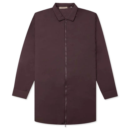 Nylon Filled Shirt Jacket Plum