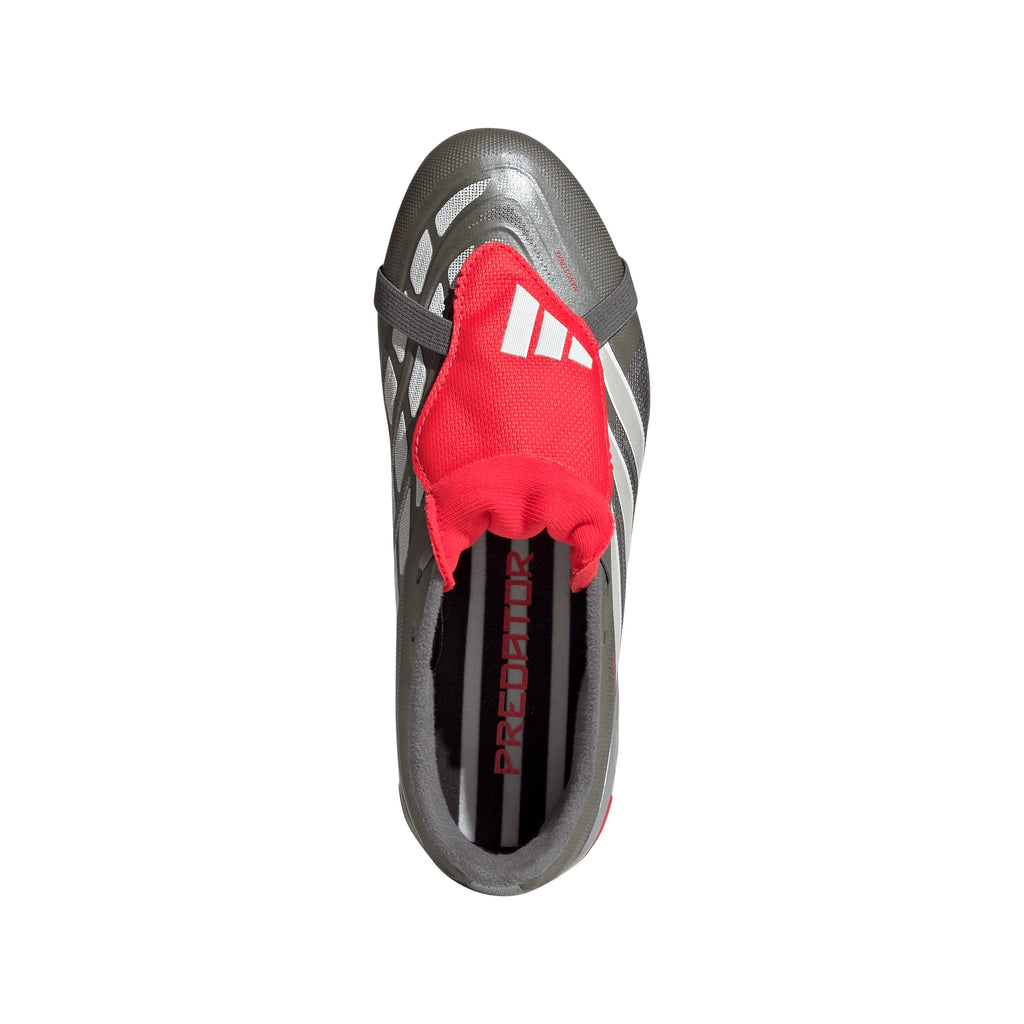 adidas Predator League Fold Over Tongue FG Youth Soccer Cleats Grey Red