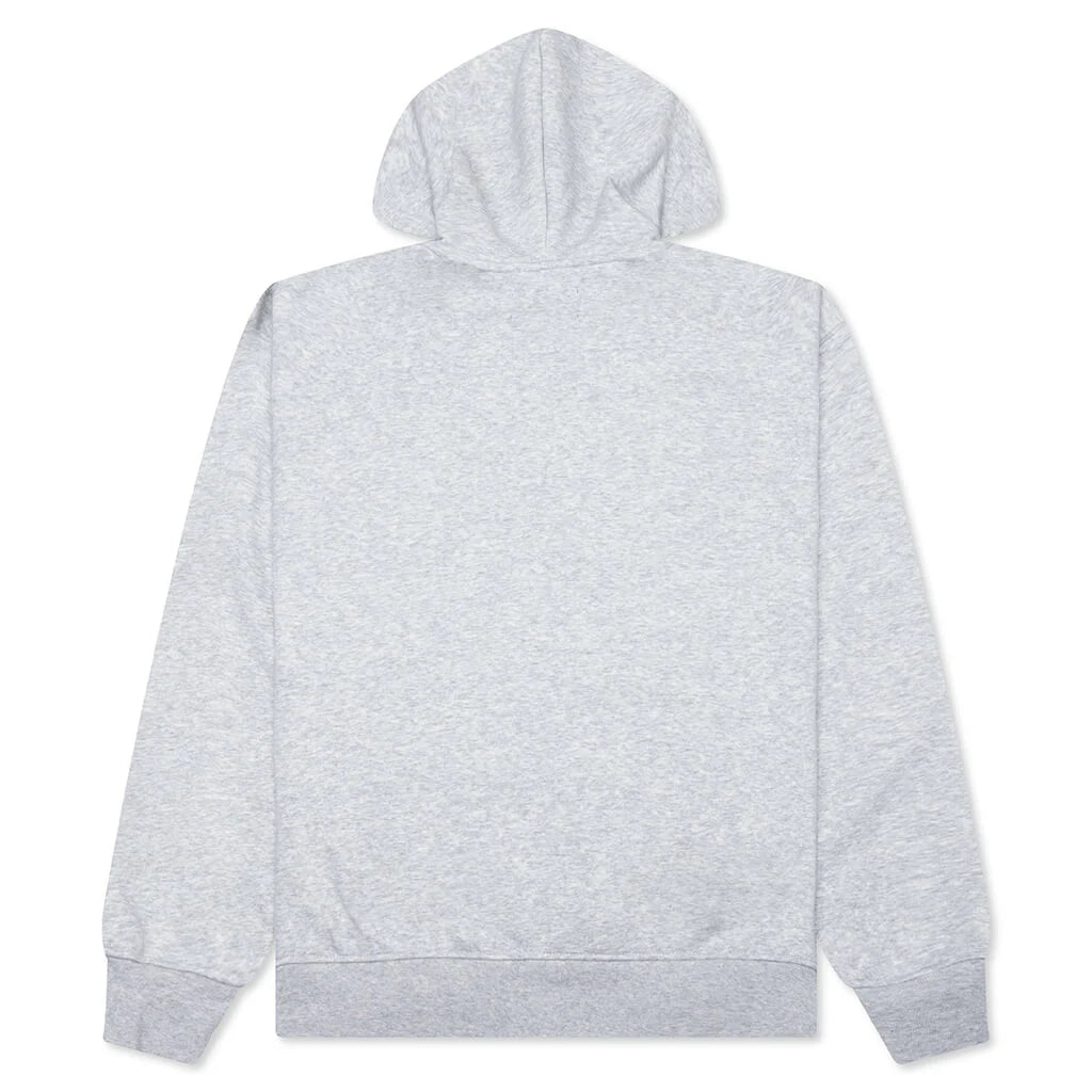 Brooklyn Fleece Full Zip Hoodie Grey Heather White