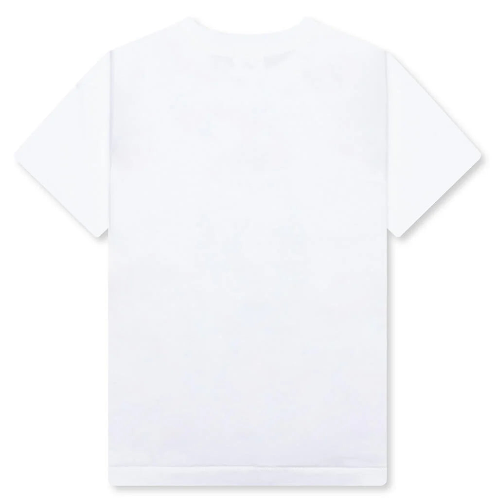 Kids ABC Camo Milo on Big Ape Tee White Black