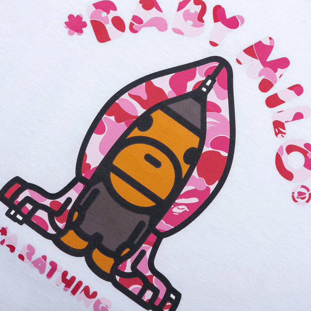 Kids ABC Camo Milo Hoodie Tee White Pink
