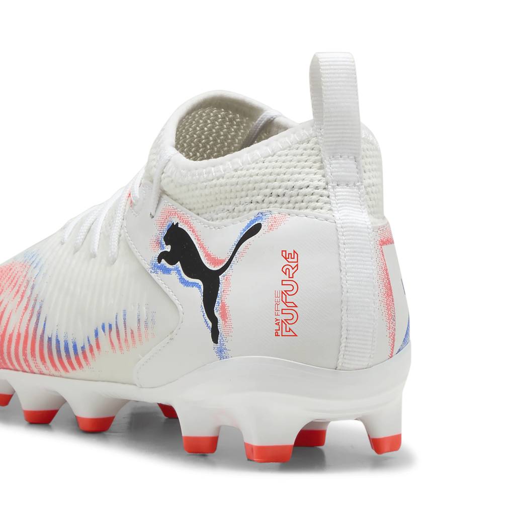 PUMA Future 8 Match FG AG Firm Multi Ground Kids Soccer Cleats White Black