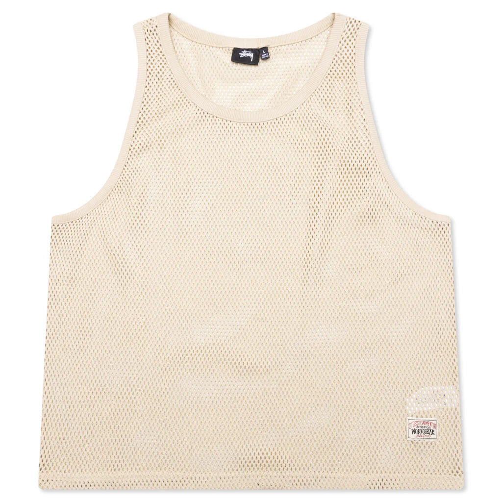 Cotton Big Mesh Tank Natural