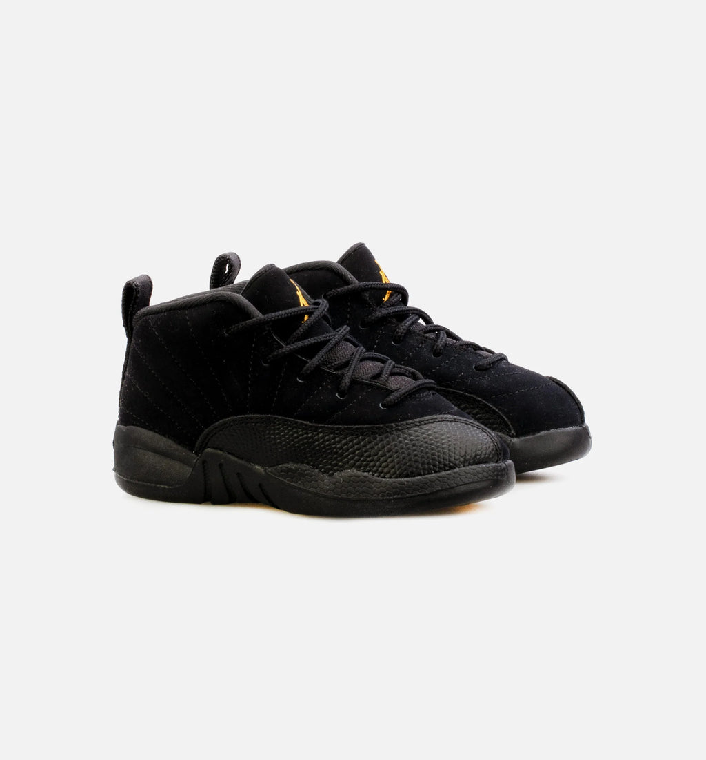 Air Jordan 12 Retro Black Taxi Infant Toddler Lifestyle Shoe Black Free Shipping