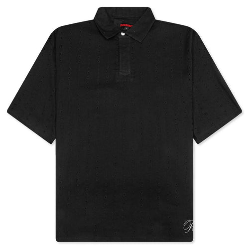 Clarity Woven Polo Black