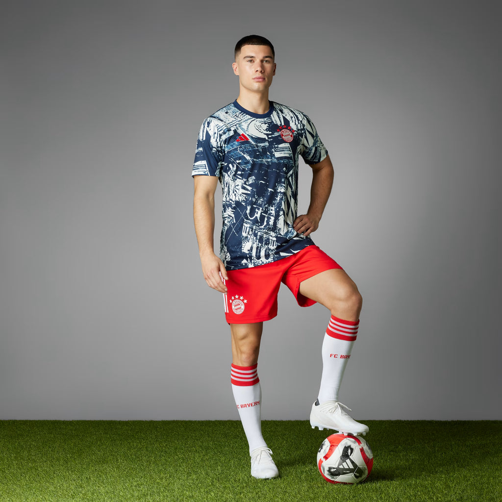 adidas FC Bayern Pre Match Jersey Off White Night Indigo