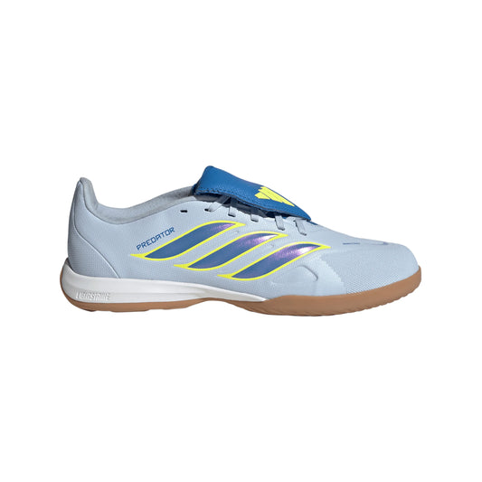 adidas Predator League Fold Over Tongue IN Indoor Youth Soccer Shoes Sky Blue Yellow