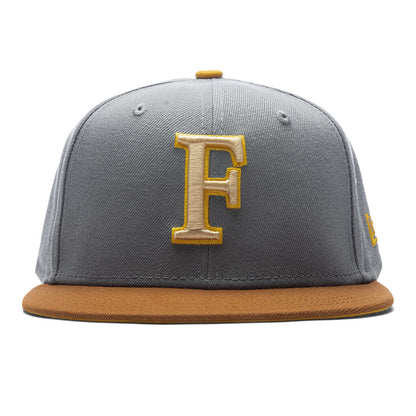 Feature x New Era F Logo Fossils Everywhere 59FIFTY Fitted Gray Brown