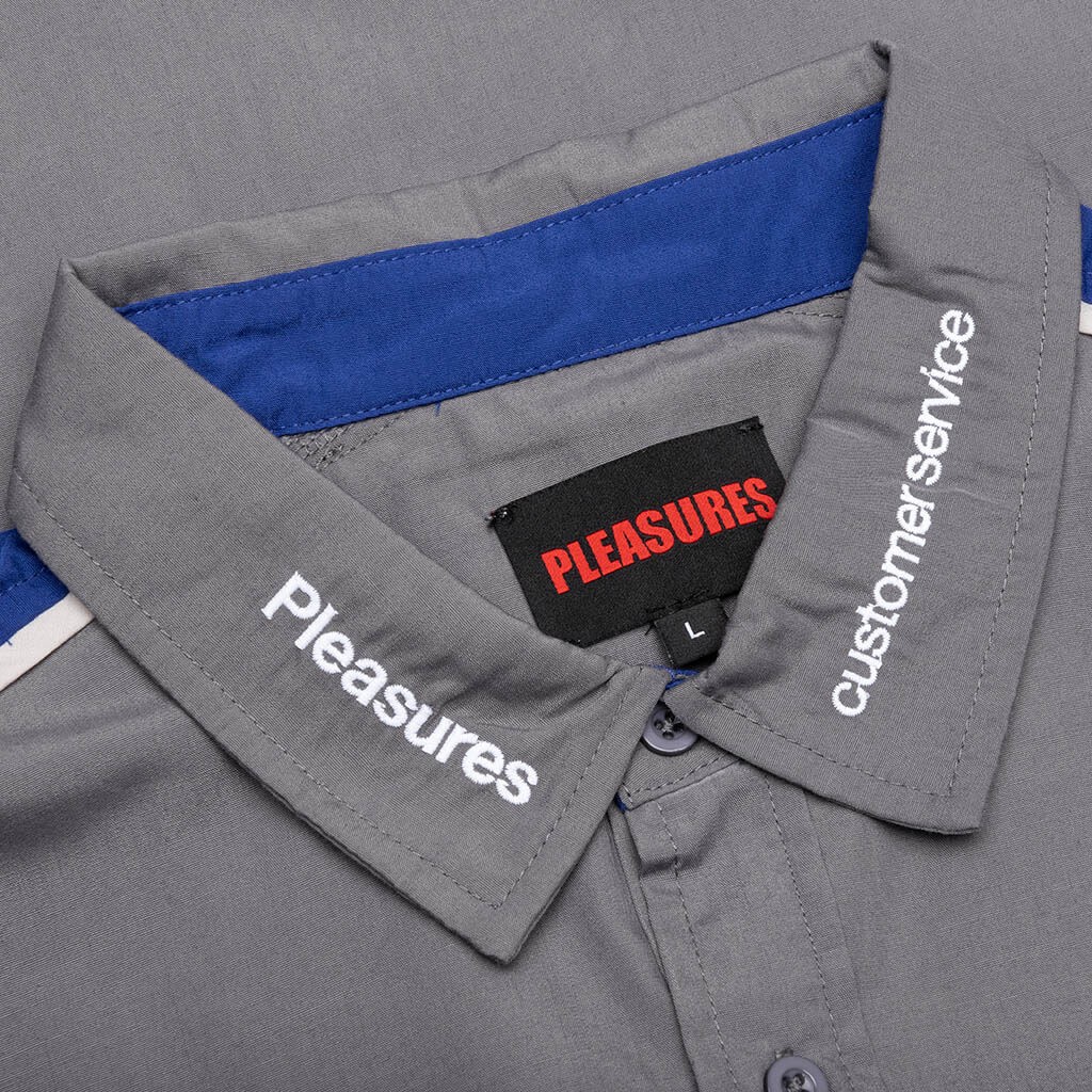 Terror Button Up Shirt Grey